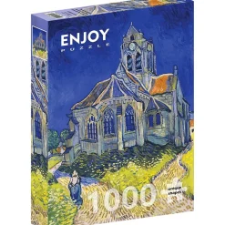 Puzzle 1000 pièces : Vincent Van Gogh : L'église d'Auvers-sur-Oise - EnjoyPuzzle