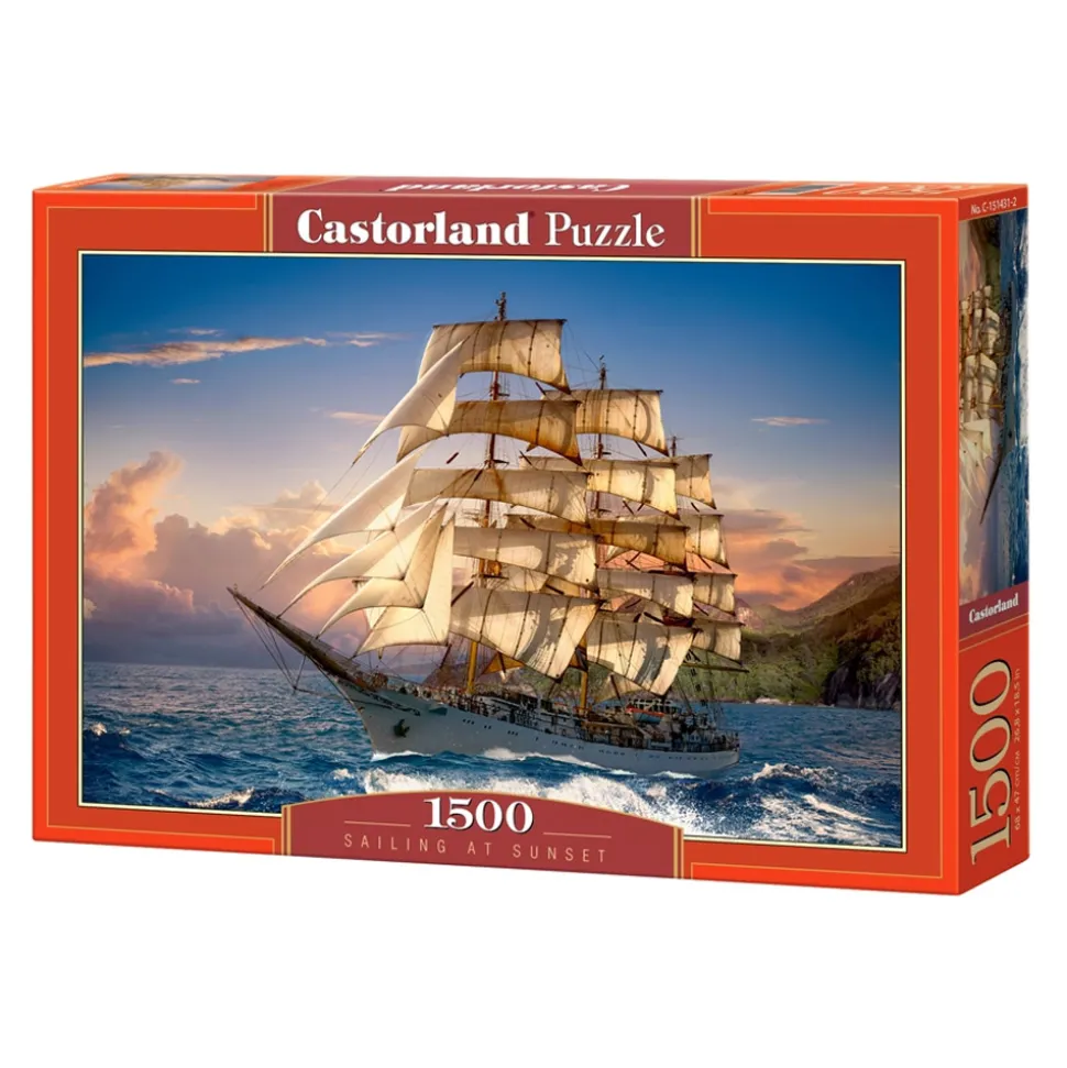 Puzzle 1500 pièces : Voilier au crépuscule - Castorland