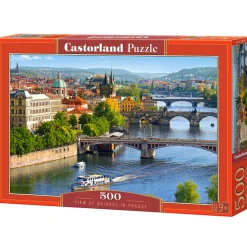 Puzzle 500 pièces : Vue des ponts, Prague - Castorland