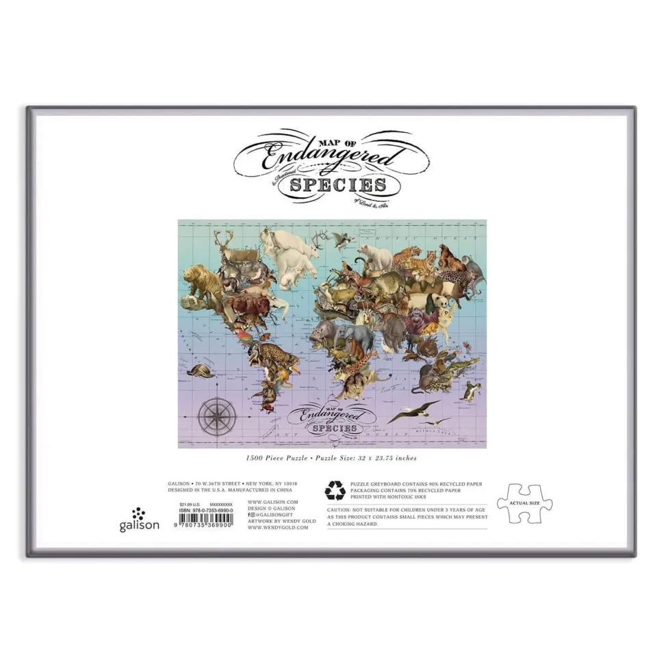 Puzzle 1500 pièces : Wendy Gold, Espèces menacées - Galison