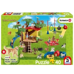 Puzzle 40 pièces avec figurine : Chiens heureux - Schmidt