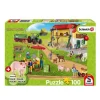Puzzle 100 pièces avec figurine : Ferme et magasin de la ferme - Schmidt