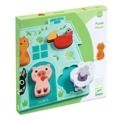 Puzzle 5 pièces bois : Mouki - Djeco