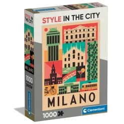 Puzzle 1000 pièces Compact : Style in the City- Milan - Clementoni