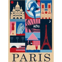 Puzzle 1000 pièces Compact : Style in the City - Paris - Clementoni