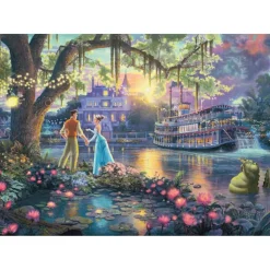 Puzzle 1000 pièces Disney : Thomas Kinkade : La princesse et la grenouille - Schmidt