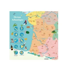 Puzzle 92 pièces en bois : Carte de France magnétique par Ingela P. Arrhenius - Vilac