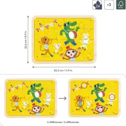 Puzzle 24 pièces en bois : C'est la fête - Janod