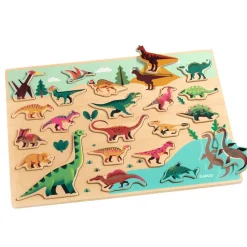 Puzzle 22 pièces en bois : Puzzlo Dino - Djeco