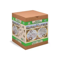 Puzzle 1010 pièces/100 formes : carte antique Nova Terrarum - Wooden City