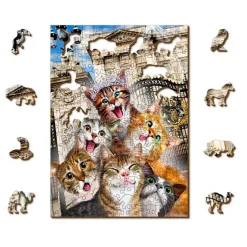 Puzzle 200 pièces/20 formes en bois : Chatons à Londres - Wooden City