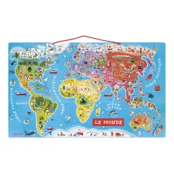 Puzzle 92 pièces magnétique Le monde - Janod