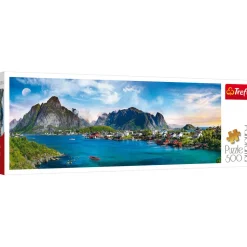 Puzzle 500 pièces panoramique : Archipel des Lofoten, Norvège - Trefl