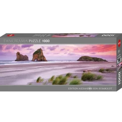 Puzzle 1000 pièces panoramique - Alexander von Humboldt : Plage de Wharariki, Nouvelle-Zélande - Heye