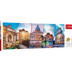 Puzzle 500 pièces panoramique : Voyage en Italie - Trefl