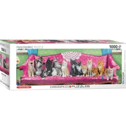 Puzzle 1000 pièces panoramique : Sofa de chatons - Eurographics