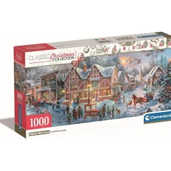 Puzzle 1000 pièces panoramique : Préparation pour noël - Clementoni