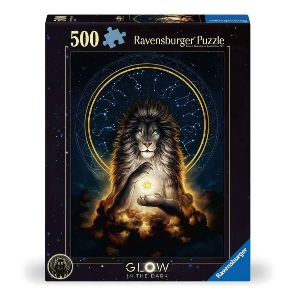 Puzzle 500 pièces phosphorescent : Lion rayonnant - Ravensburger