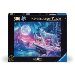 Puzzle 500 pièces phosphorescent : Star Line : Loups sous les lumières du Nord - Ravensburger