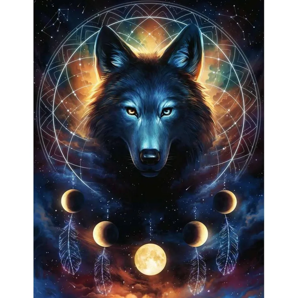 Puzzle 500 pièces phosphorescent : Star Line : Loup lumineux - Ravensburger