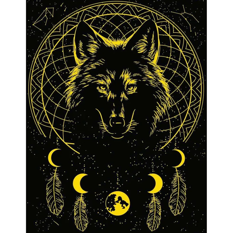 Puzzle 500 pièces phosphorescent : Star Line : Loup lumineux - Ravensburger