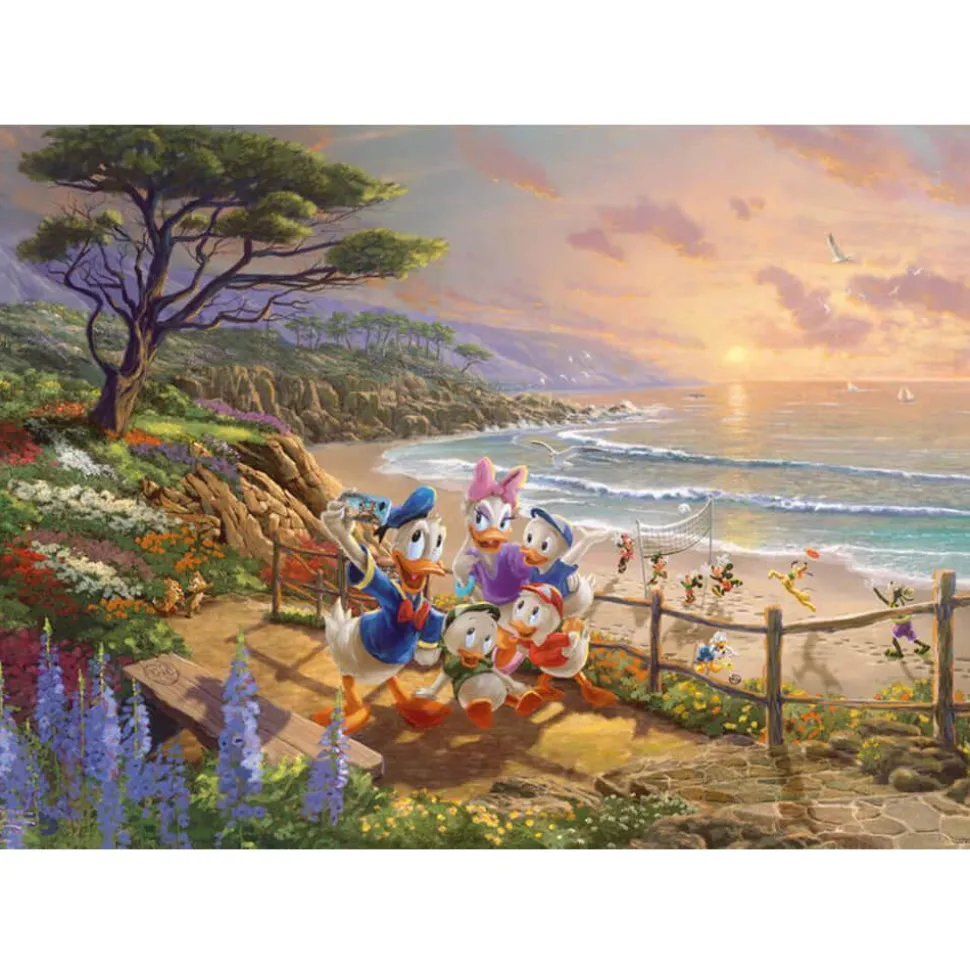 Puzzle 1000 pièces :Thomas Kinkade : Donald et Daisy, Disney : Un après-midi de canard - Schmidt
