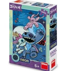 Puzzle 100 pièces XL Néon : Stitch - Dino