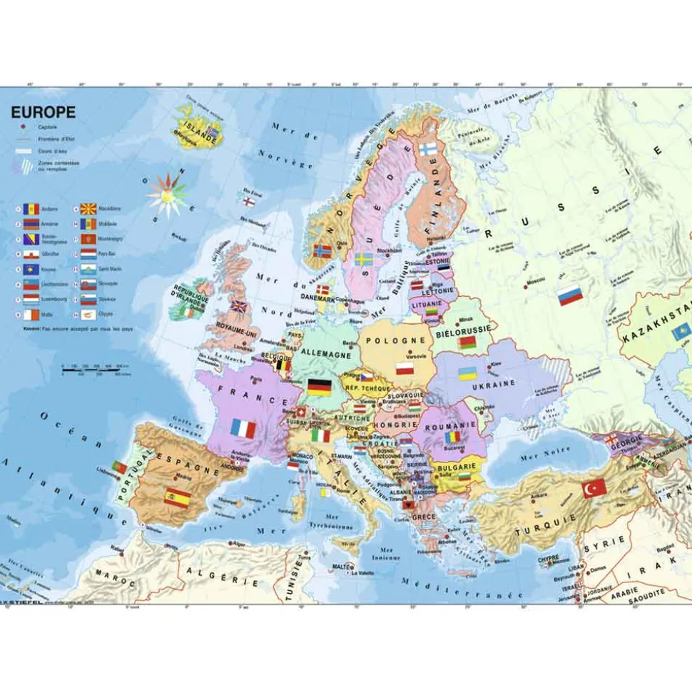 Puzzle 200 pièces XXL : Carte d'Europe - Ravensburger