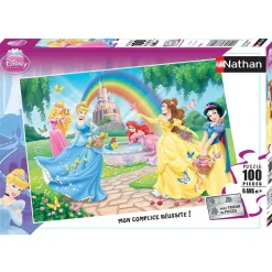 Puzzle 100 pièces XXL - Princesses Disney : Le jardin des princesses - Nathan