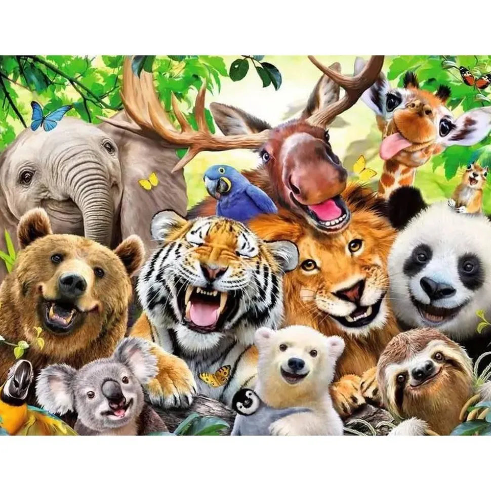 Puzzle 300 pièces XXL Selfie des animaux sauvages - Ravensburger