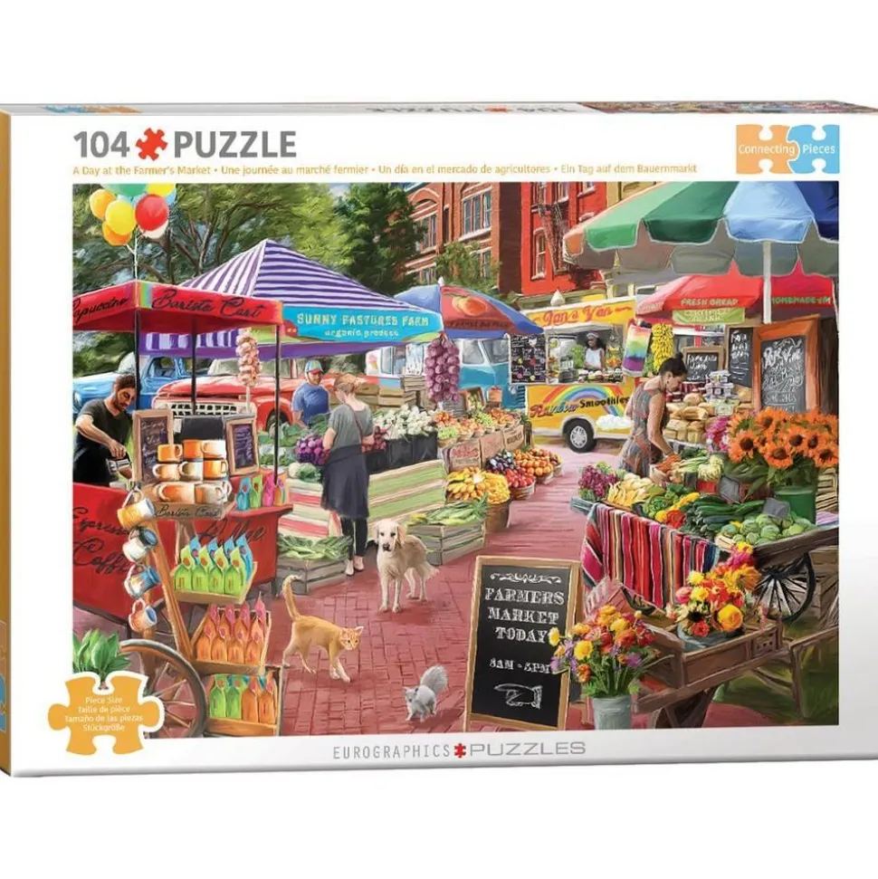 Puzzle 104 pièces XXL : Une journée au marché fermier par Marie August-Anderson - Eurographics