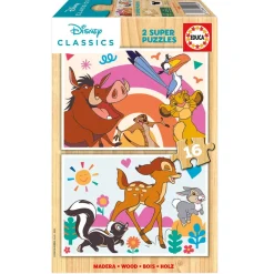 Puzzle 2 x 16 pièces : Animaux Disney - Educa
