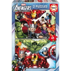 Puzzle 2 x 48 pièces : Avengers - Educa