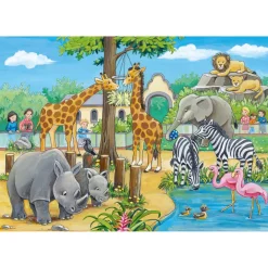 Puzzle 2 x 24 pièces : Bienvenue au zoo - Ravensburger