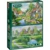 Puzzle 2 x 500 pièces : Cottages au bord de la rivière - Falcon de luxe