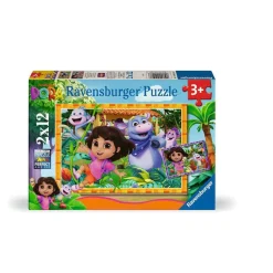 Puzzle 2 x 12 pièces : Dora - Nous pouvons y arriver ! - Ravensburger