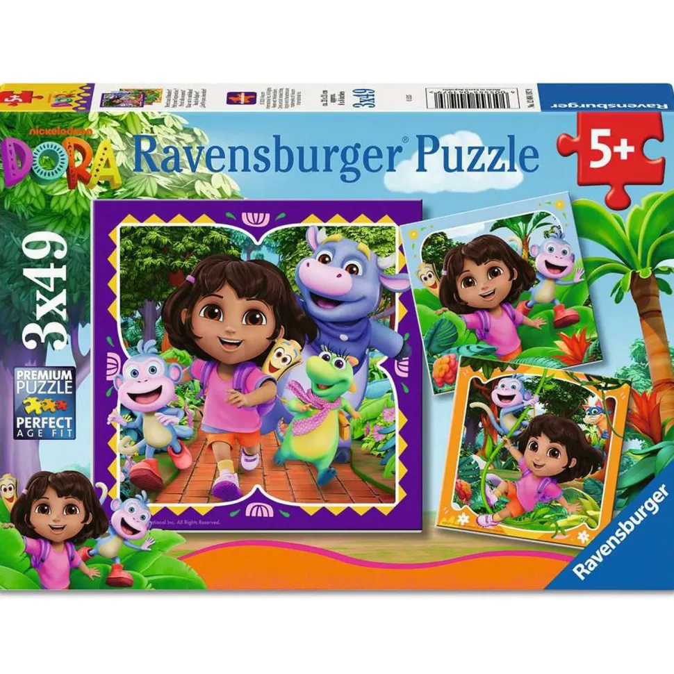 Puzzle 3 x 49 pièces : Dora - Prêt pour l'exploration ? - Ravensburger