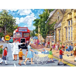 Puzzle 4 x 500 pièces : Jours d'école - Gibsons