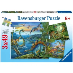 Puzzle 3 x 49 pièces : La fascination des dinosaures - Ravensburger