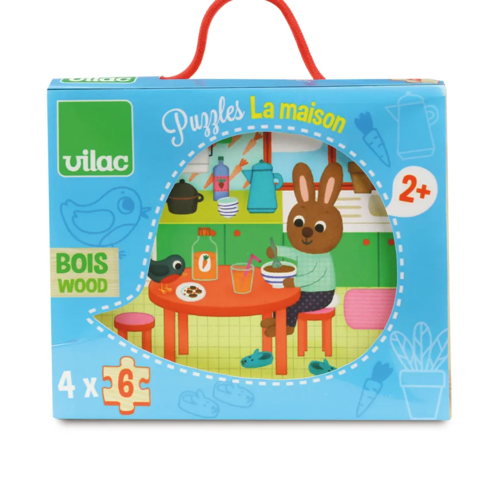 Puzzle 4 x 6 pièces : La maison - Vilac