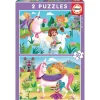 Puzzle 2 x 20 pièces : Licornes Et Fées - Educa