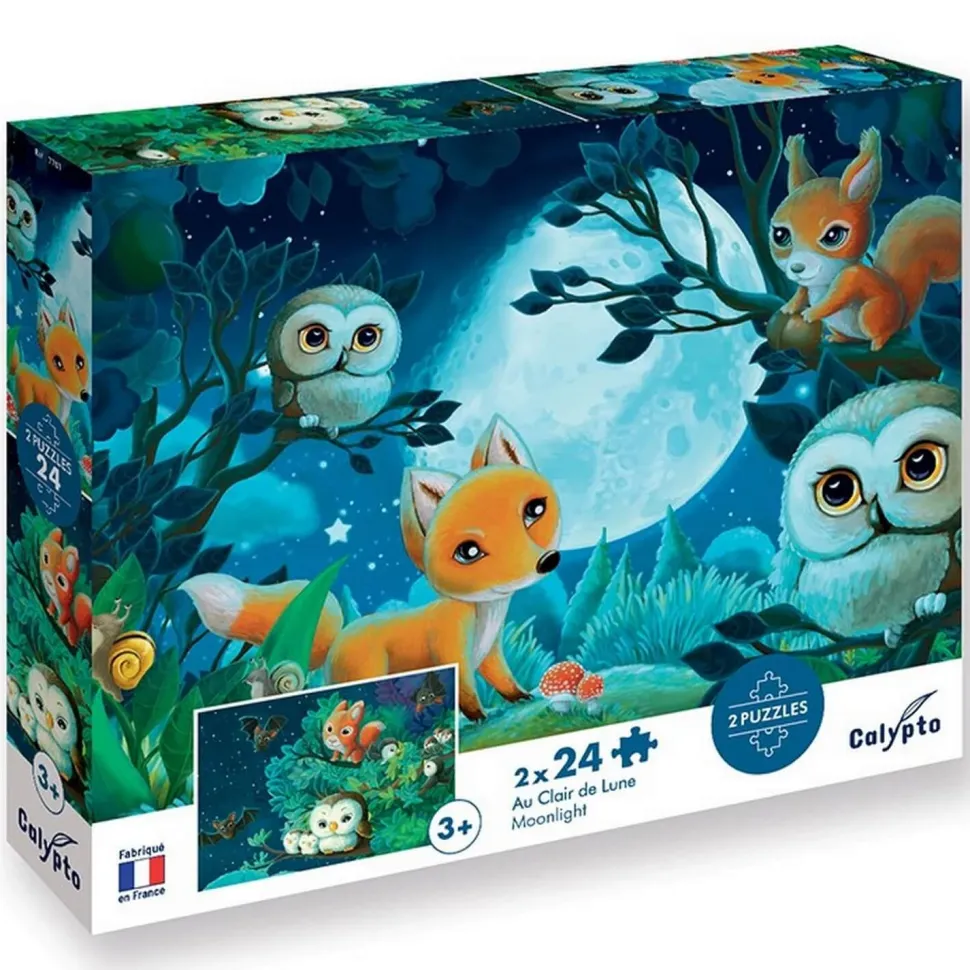 Puzzle 2 x 24 pièces Au Clair de Lune - Sentosphère