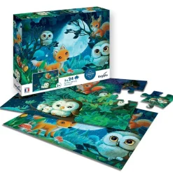 Puzzle 2 x 24 pièces Au Clair de Lune - Sentosphère