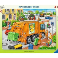 Puzzle cadre 35 pièces : Camion poubelle - Ravensburger