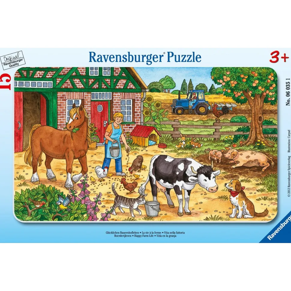 Puzzle cadre 15 pièces : La vie à la ferme - Ravensburger