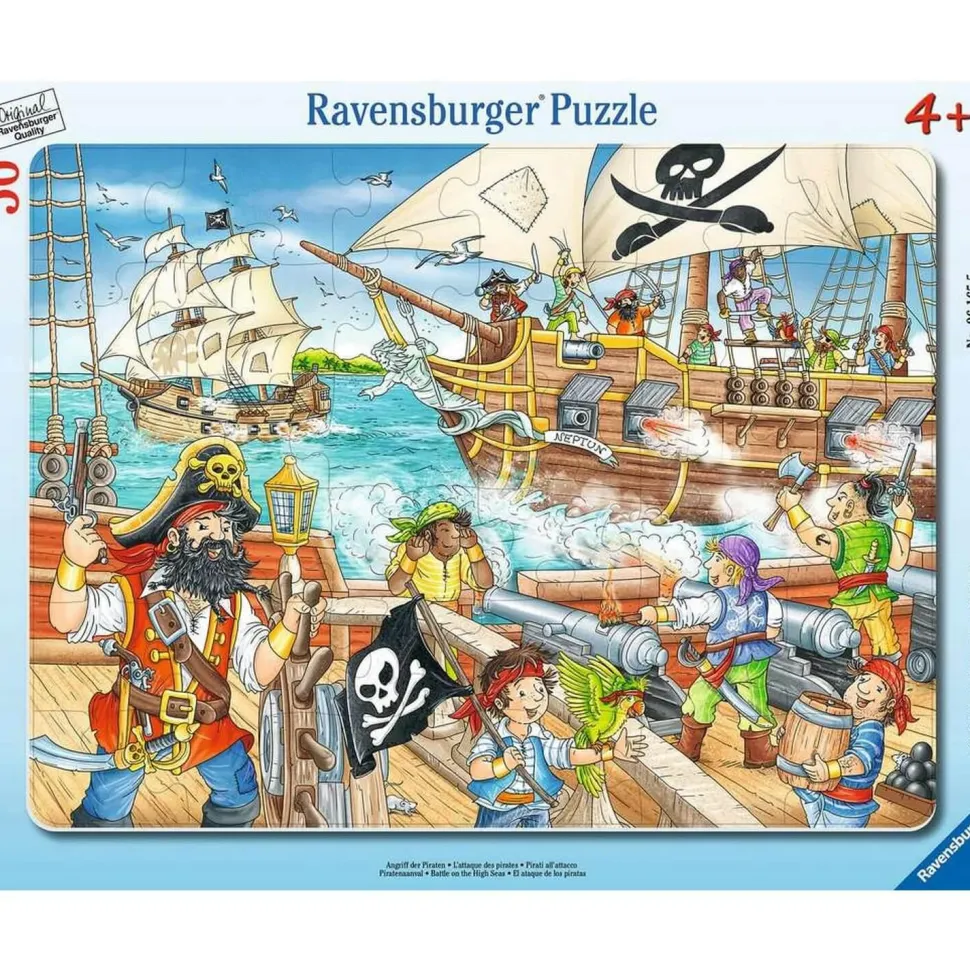Puzzle cadre 36 pièces : L'attaque des pirates - Ravensburger
