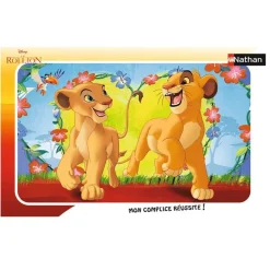 Puzzle cadre 15 pièces : Le Roi Lion Disney : Simba et Nala - Nathan