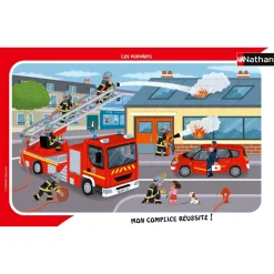 Puzzle Cadre 15 pièces : Les pompiers - Nathan
