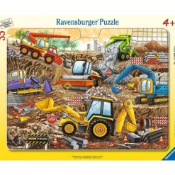 Puzzle cadre 35 pièces : Travaux sur le chantier - Ravensburger