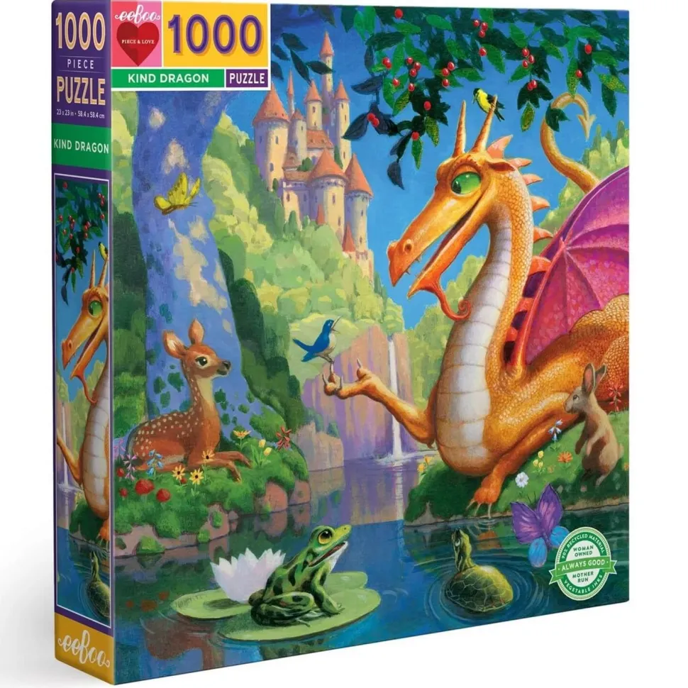 Puzzle Carré 1000 Pièces : Gentil dragon - Eeboo